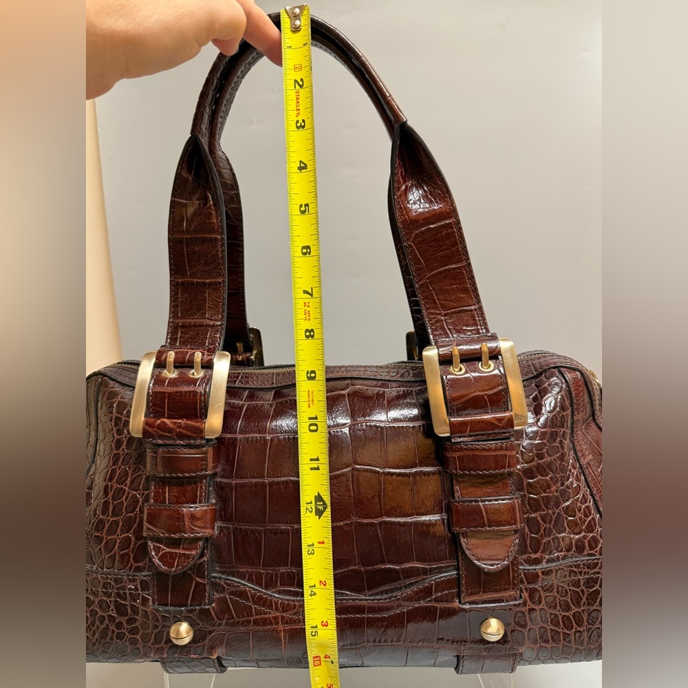 MAXX CROC Y2K genuine leather satchel bag burgundy brown - Picture 9 of 17